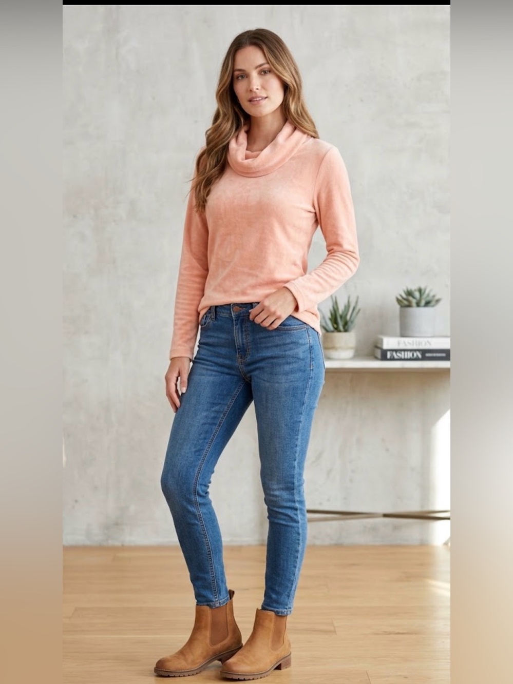 Marcy New York Pink Fuzzy Cowl Neck Tunic Size Medium Like New
